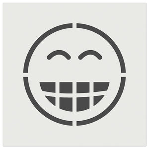 Happy Face Big Smile Teeth Grin Emoticon Wall Cookie DIY Craft Reusable Stencil