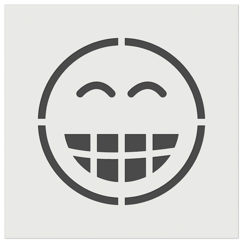 Happy Face Big Smile Teeth Grin Emoticon Wall Cookie DIY Craft Reusable Stencil