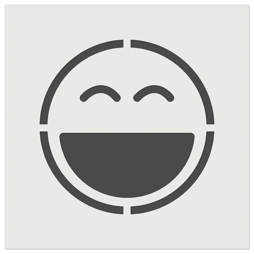 Laughing Happy Face Big Smile Mouth Emoticon Wall Cookie DIY Craft Reusable Stencil