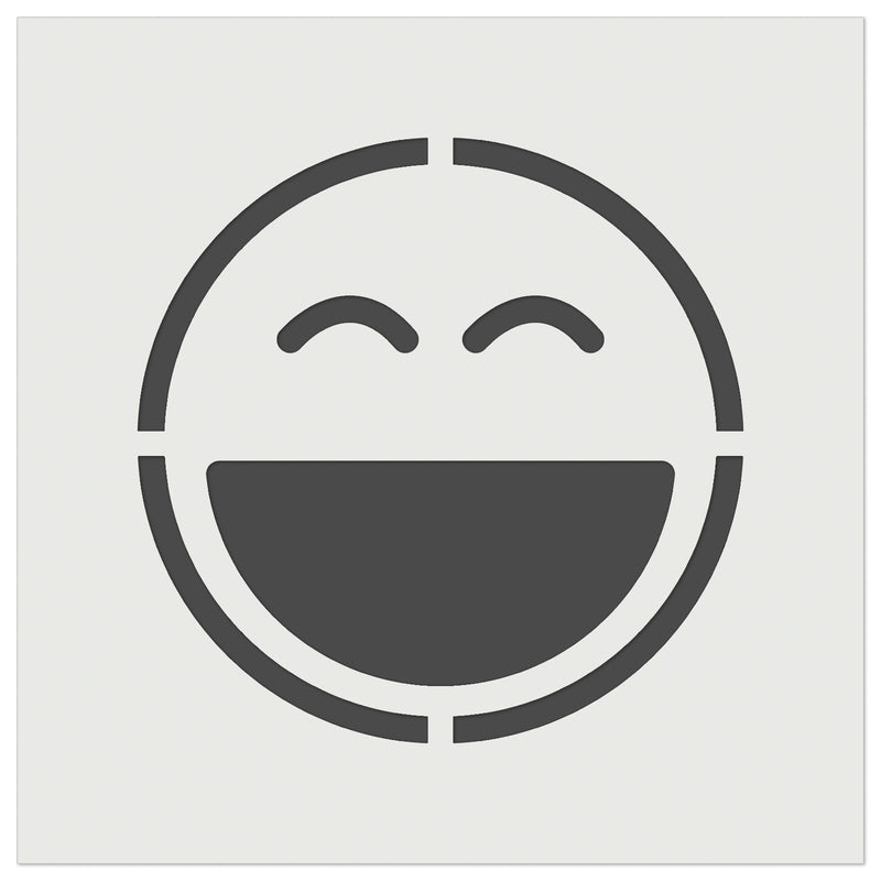 Laughing Happy Face Big Smile Mouth Emoticon Wall Cookie DIY Craft Reusable Stencil