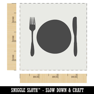 Place Setting Fork Knife Plate Utensil Eating Sketch Wall Cookie DIY Craft Reusable Stencil