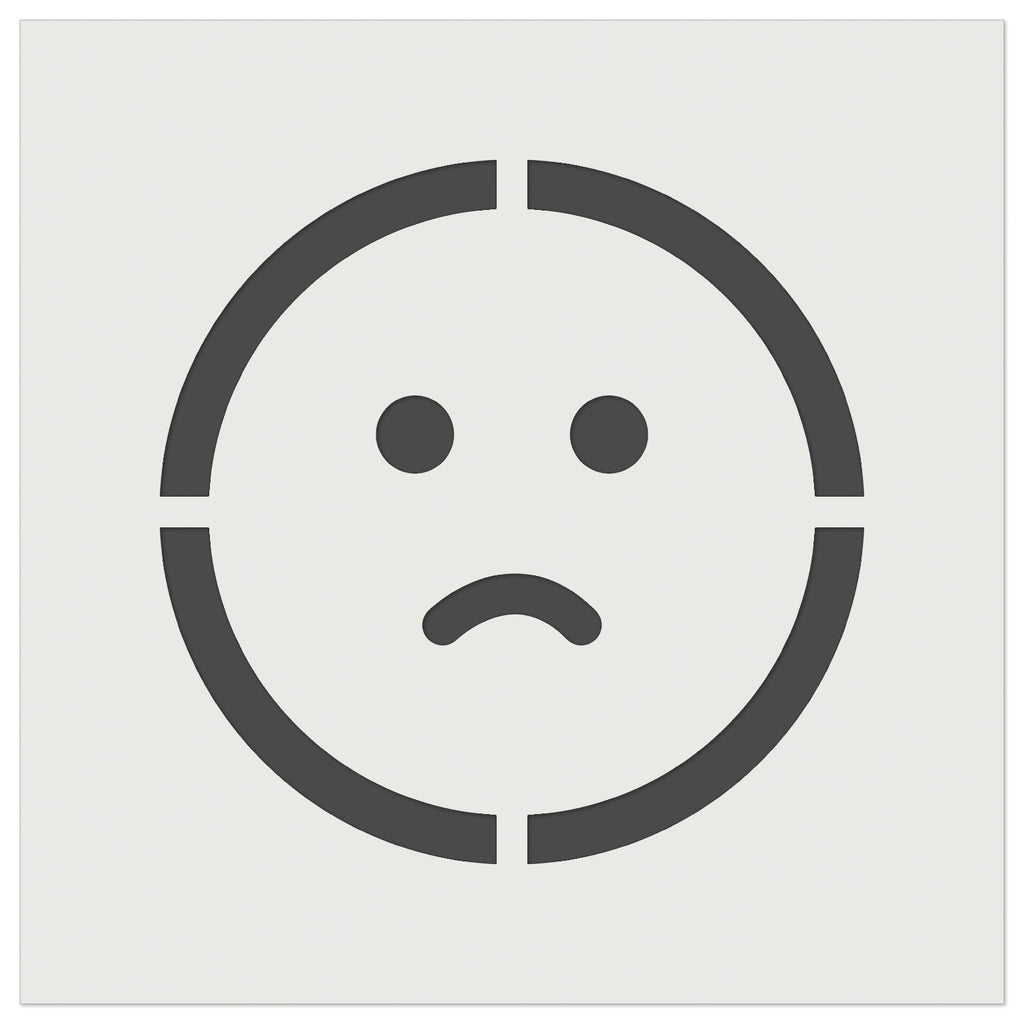 Sad Frown Face Emoticon Wall Cookie DIY Craft Reusable Stencil