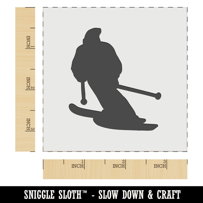 Skiing Skier Solid Wall Cookie DIY Craft Reusable Stencil