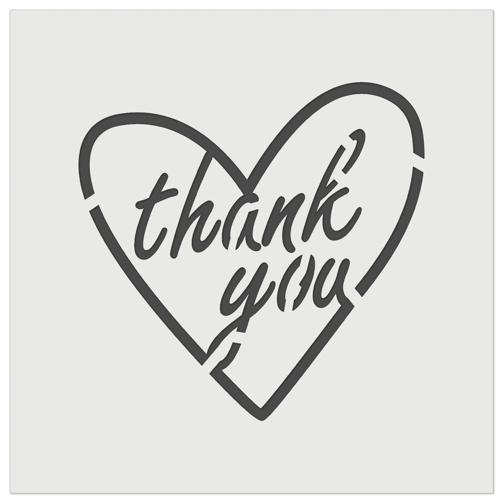 Thank You in Heart Wall Cookie DIY Craft Reusable Stencil