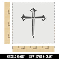 Three 3 Nails Cross Christian Stylized Wall Cookie DIY Craft Reusable Stencil