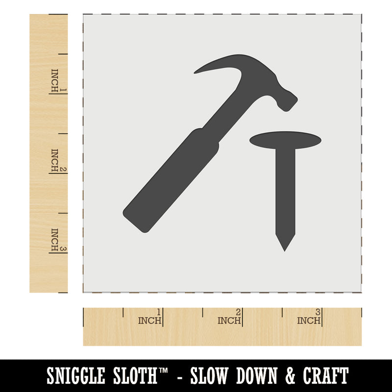 Hammer and Nail Construction Wall Cookie DIY Craft Reusable Stencil