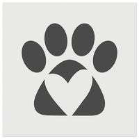 Paw Print with Heart Dog Wall Cookie DIY Craft Reusable Stencil