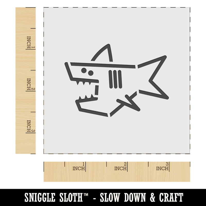 Shark Doodle Wall Cookie DIY Craft Reusable Stencil