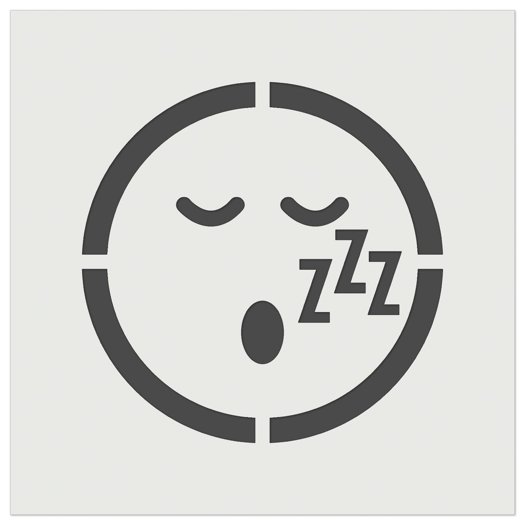 Sleeping Face Tired Emoticon Wall Cookie DIY Craft Reusable Stencil