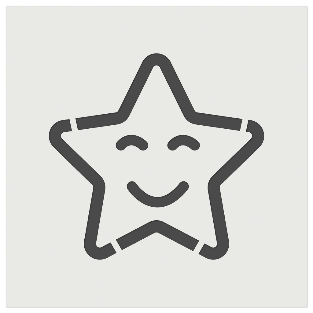 Star Happy Face Emoticon Wall Cookie DIY Craft Reusable Stencil