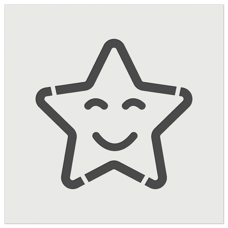 Star Happy Face Emoticon Wall Cookie DIY Craft Reusable Stencil