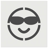 Sunglasses Cool Smile Happy Emoticon Wall Cookie DIY Craft Reusable Stencil