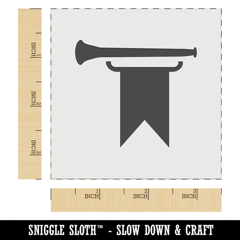 Trumpet and Banner Royal Medieval Wall Cookie DIY Craft Reusable Stencil