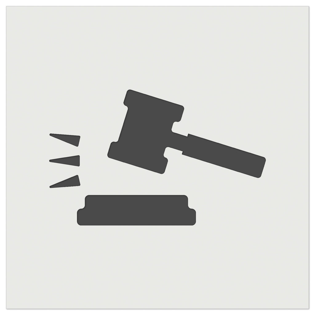 Gavel Judge Lawyer Icon Wall Cookie DIY Craft Reusable Stencil