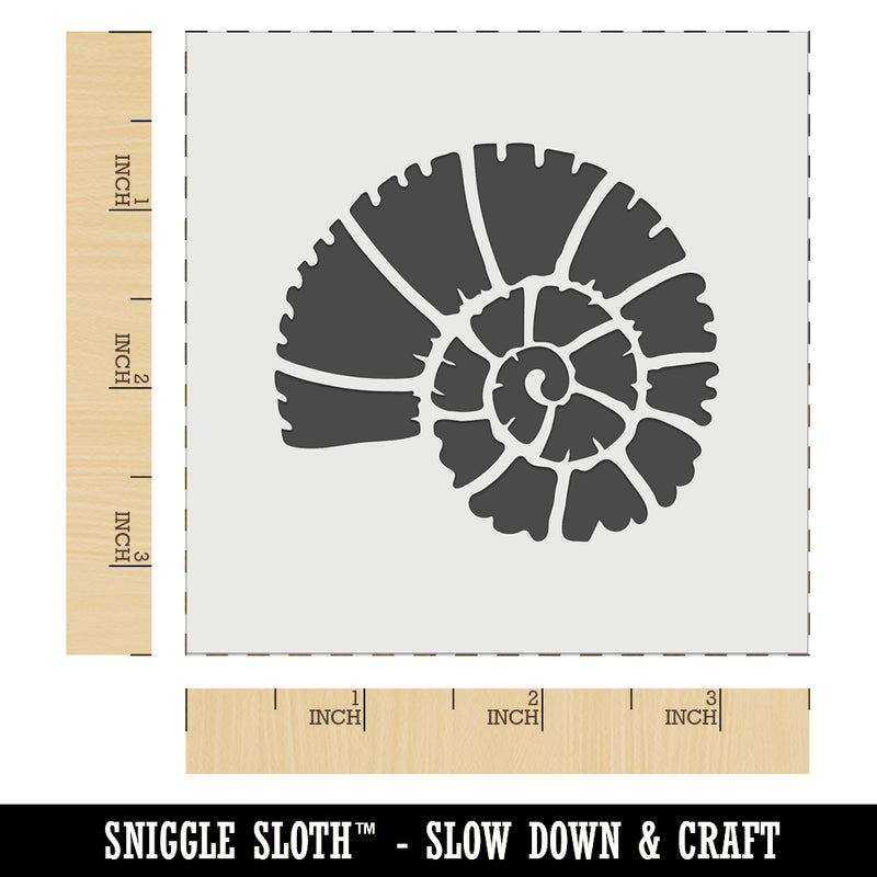 Spiral Ammonite Fossil Marine Mollusk Wall Cookie DIY Craft Reusable Stencil