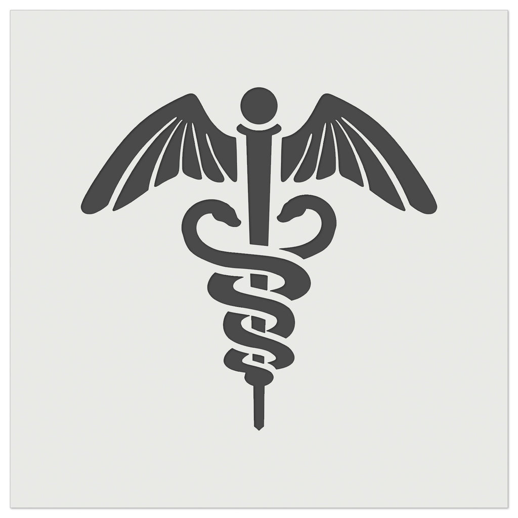 Caduceus Health Medical Symbol Wall Cookie DIY Craft Reusable Stencil