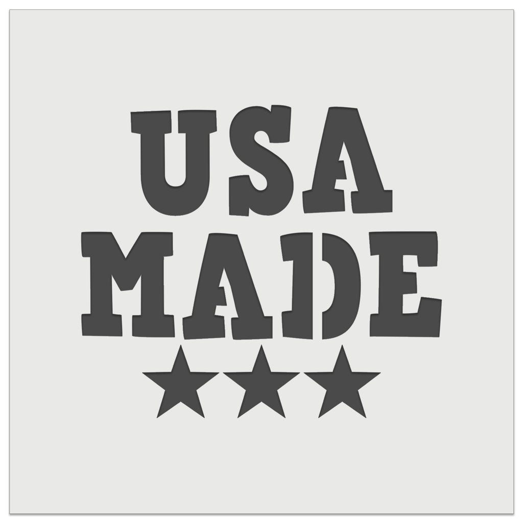 USA Made with Stars Fun Text Wall Cookie DIY Craft Reusable Stencil