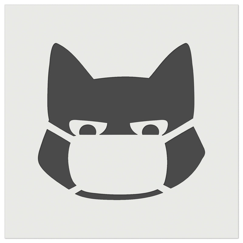 Judgmental Cat Wearing Mask Wall Cookie DIY Craft Reusable Stencil