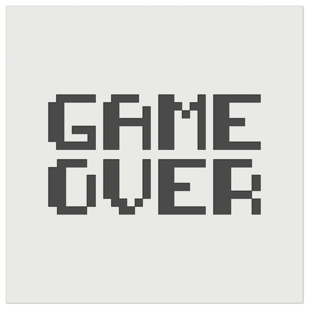 Pixel Video Game Over Text Wall Cookie DIY Craft Reusable Stencil