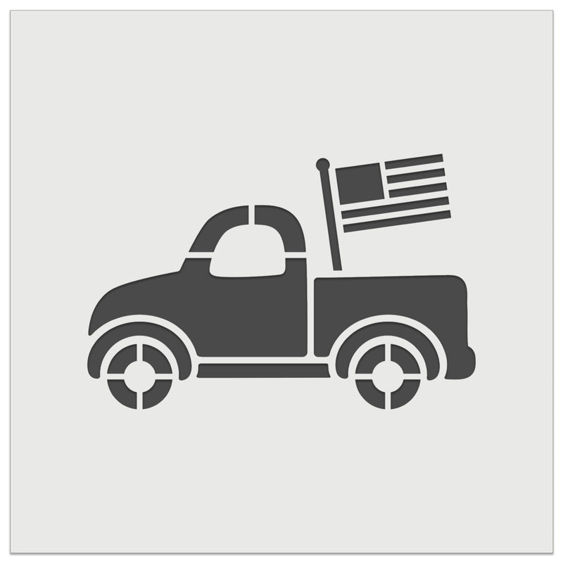 Cute Truck with Flag Wall Cookie DIY Craft Reusable Stencil