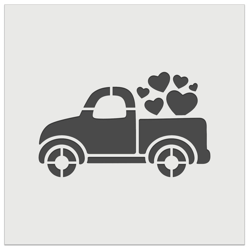 Cute Truck with Hearts Wall Cookie DIY Craft Reusable Stencil