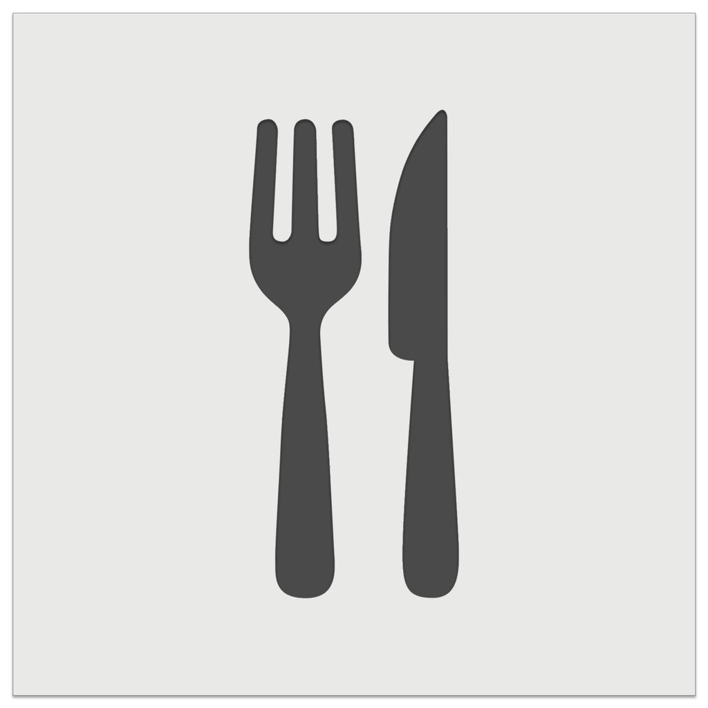 Fork and Knife Solid Silhouette Wall Cookie DIY Craft Reusable Stencil