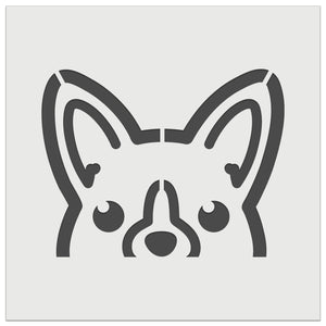 Peeking Corgi Dog Wall Cookie DIY Craft Reusable Stencil