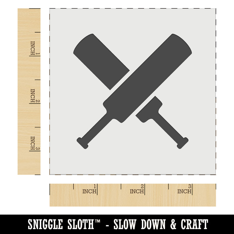 Crossed Cricket Bats Wall Cookie DIY Craft Reusable Stencil