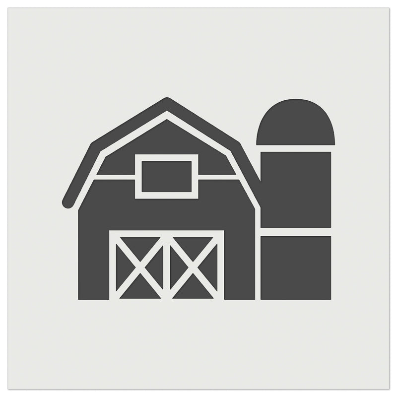 Farm Barn with Silo Wall Cookie DIY Craft Reusable Stencil