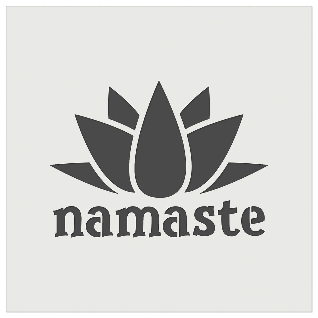 Namaste with Lotus Flower Yoga Wall Cookie DIY Craft Reusable Stencil