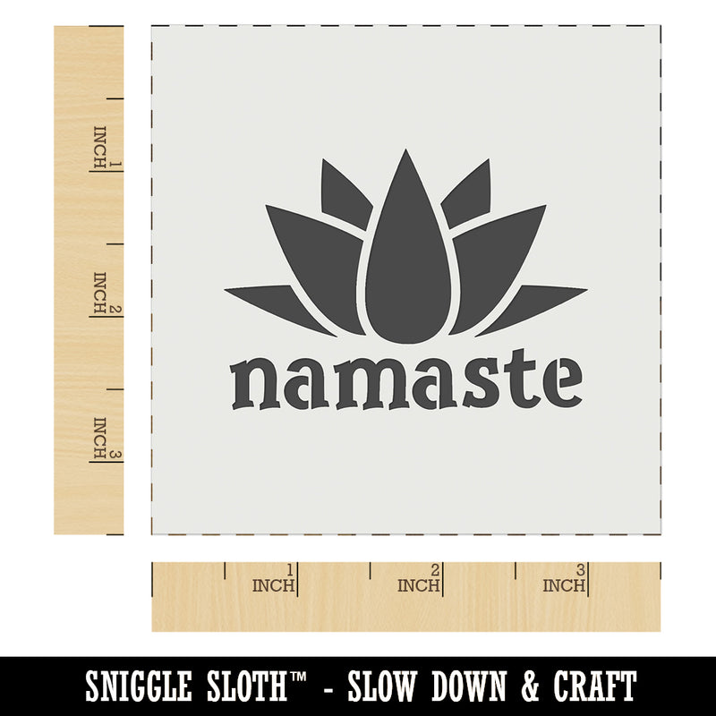 Namaste with Lotus Flower Yoga Wall Cookie DIY Craft Reusable Stencil