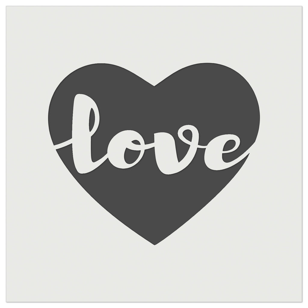 Love Script Text in Heart Wall Cookie DIY Craft Reusable Stencil