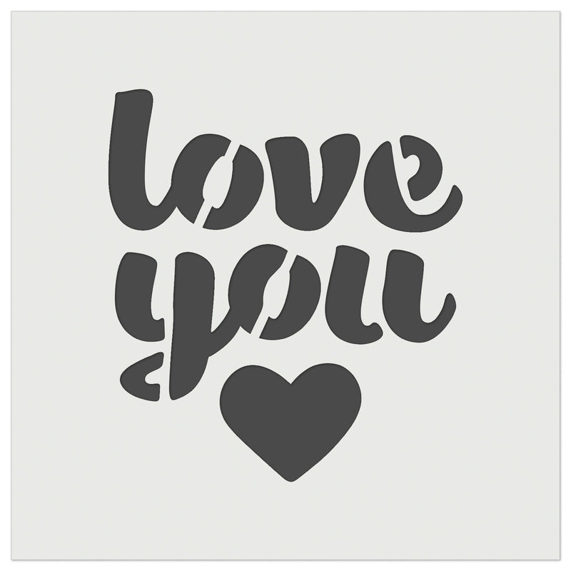 Love You with Heart Wall Cookie DIY Craft Reusable Stencil