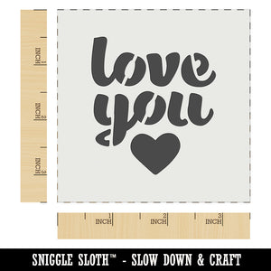 Love You with Heart Wall Cookie DIY Craft Reusable Stencil