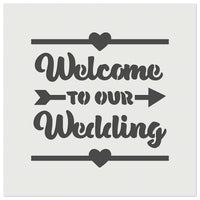 Welcome to Our Wedding with Hearts Wall Cookie DIY Craft Reusable Stencil