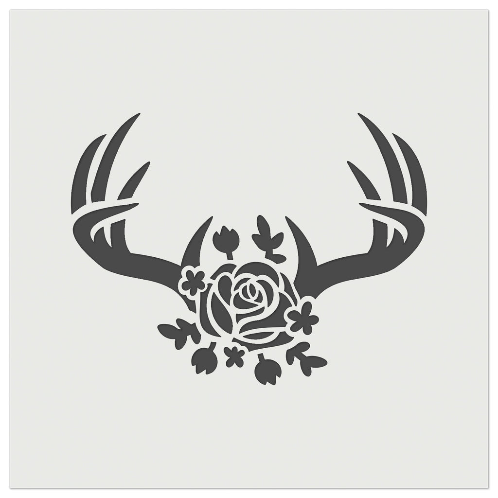 Deer Antlers with Rose Wall Cookie DIY Craft Reusable Stencil