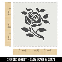 Elegant Rose Stem with Leaves Wall Cookie DIY Craft Reusable Stencil