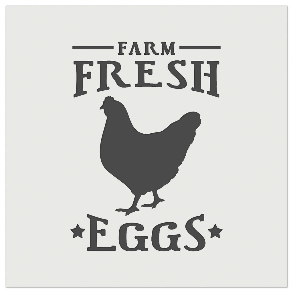 Farm Fresh Eggs Chicken with Hen and Stars Wall Cookie DIY Craft Reusable Stencil
