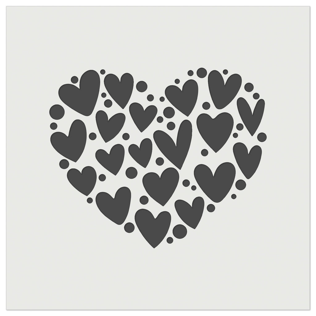 Adorable Heart Made of Hearts and Dots Wall Cookie DIY Craft Reusable Stencil
