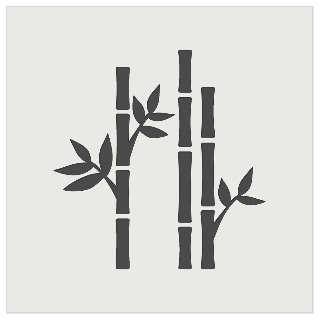Bamboo Sticks with Leaves Wall Cookie DIY Craft Reusable Stencil