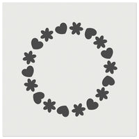 Cute Flower and Heart Circle Frame Wall Cookie DIY Craft Reusable Stencil