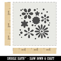 Sweet Geometric Flowers and Dots Seamless Repeating Pattern Wall Cookie DIY Craft Reusable Stencil
