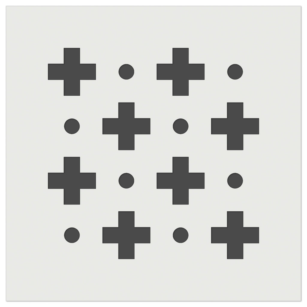 Swiss Cross with Dots Repeating Pattern Wall Cookie DIY Craft Reusable Stencil