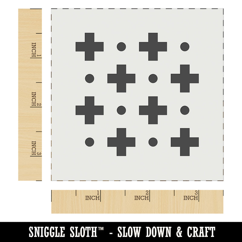 Swiss Cross with Dots Repeating Pattern Wall Cookie DIY Craft Reusable Stencil