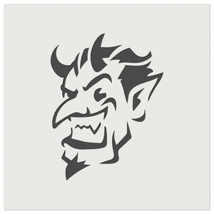 Impish Smiling Devil Demon with Horns Wall Cookie DIY Craft Reusable Stencil