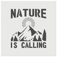 Nature is Calling Hiking Camping Mountain Pine Trees Wall Cookie DIY Craft Reusable Stencil