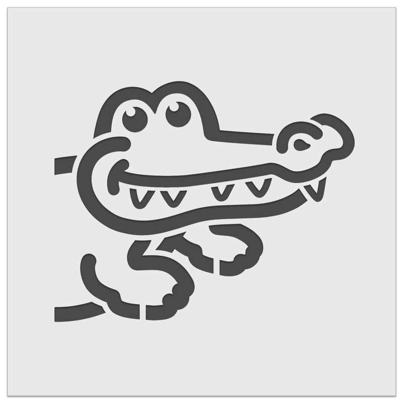 Peeking Alligator Wall Cookie DIY Craft Reusable Stencil