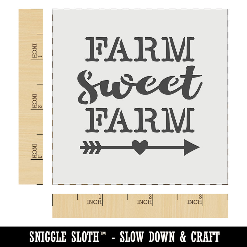 Farm Sweet Farm with Arrow and Heart Wall Cookie DIY Craft Reusable Stencil