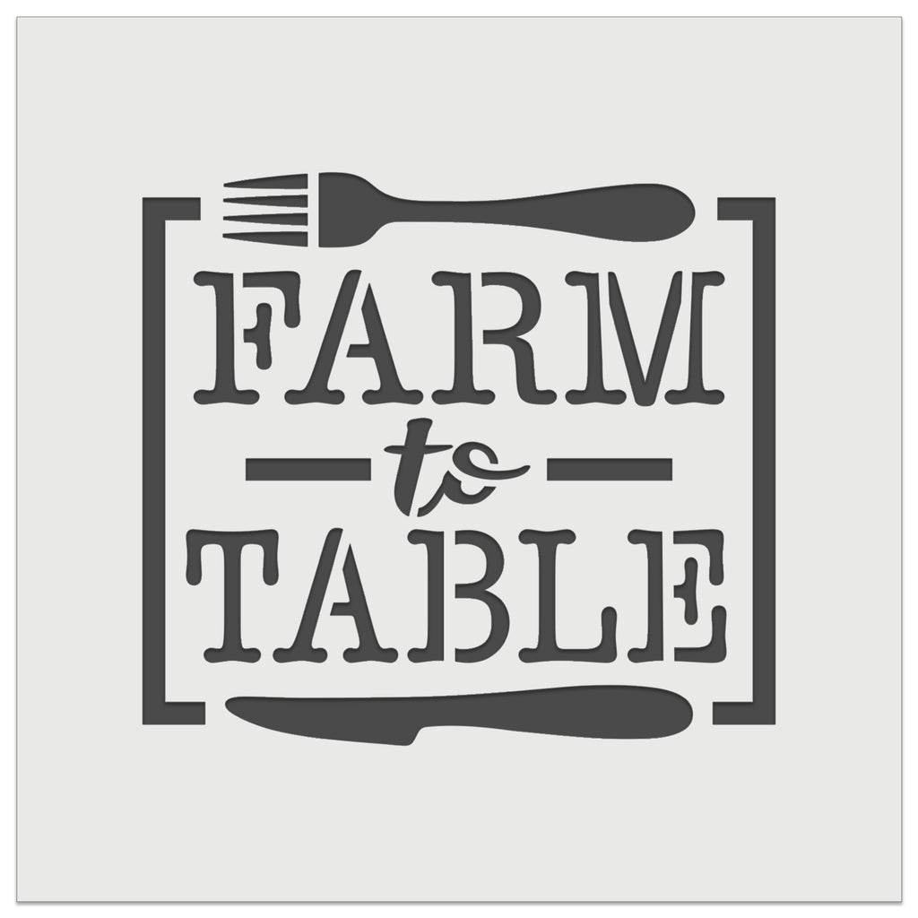 Farm to Table with Fork and Knife Wall Cookie DIY Craft Reusable Stencil