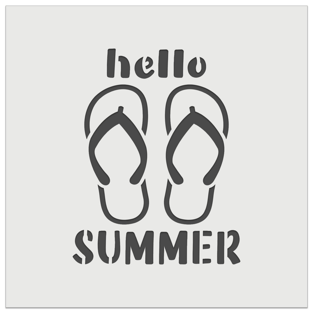 Hello Summer Flip Flops Wall Cookie DIY Craft Reusable Stencil